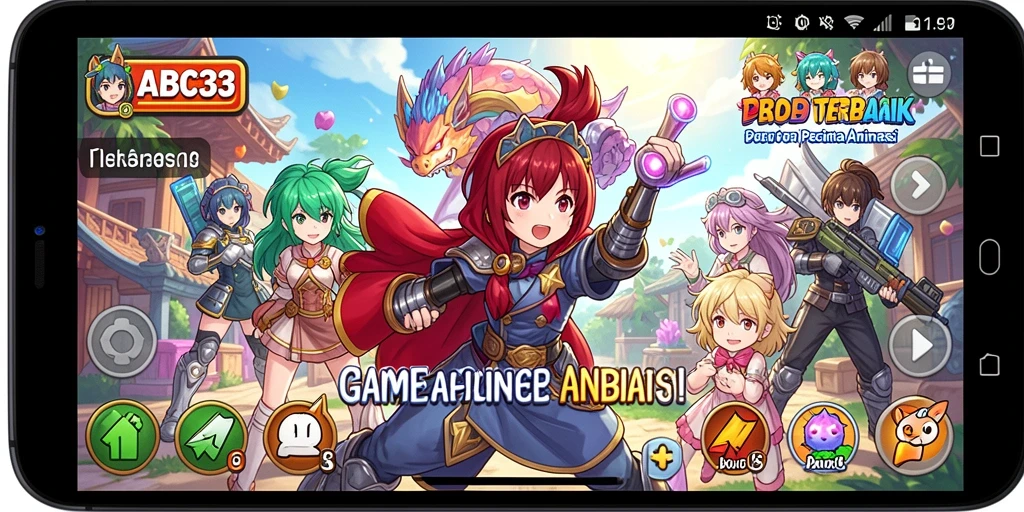 Tampilan gameplay seru dengan karakter anime favorit dalam ABC33.