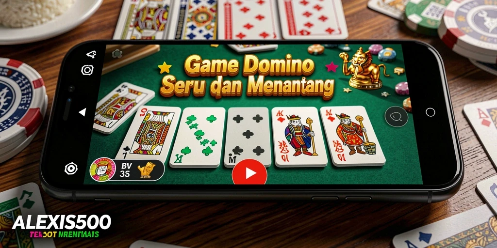 Tampilan gameplay menarik dari ALEXIS500 yang menampilkan keasyikan permainan domino.