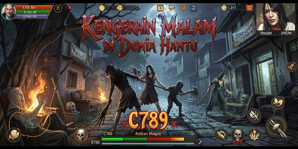 Tampilan gameplay memperlihatkan momen menegangkan saat menghadapi hantu.
