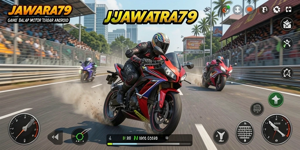 Tampilan aksi seru balap motor di JAWARA79.