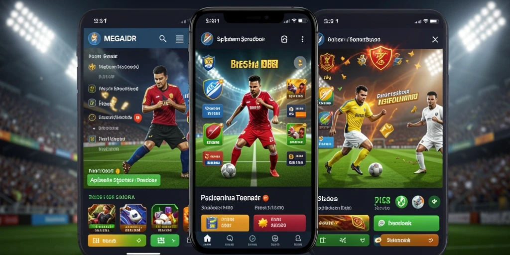 Tampilan layar utama MEGAIDR saat melakukan taruhan olahraga.