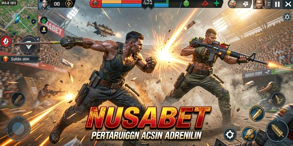 Tampilan gameplay NUSABET yang intens dan penuh aksi.