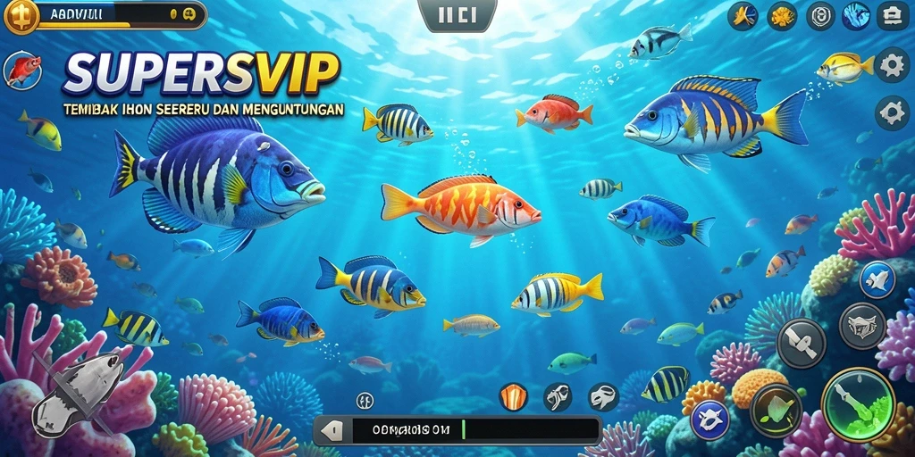 Tampilan gameplay menarik dari game Tembak Ikan SUPERSVIP.