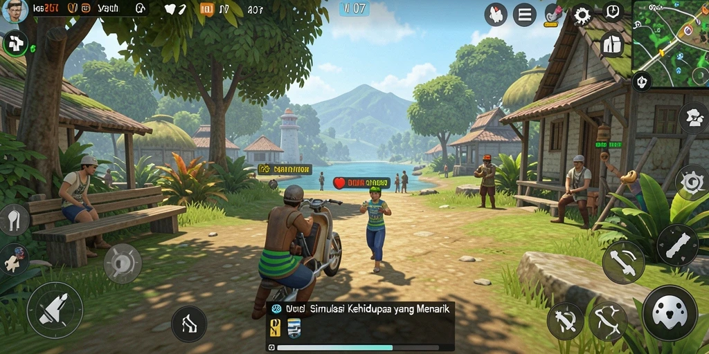 Screenshot gameplay V07 menampilkan momen saat pemain membangun rumah.